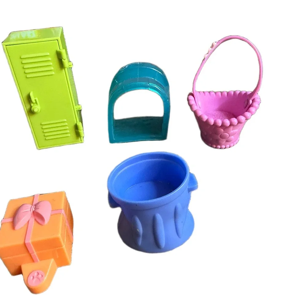 Littlest Pet Shop LPS Accessory Lot Green Locker Climbing Wall Basket 7pc Set